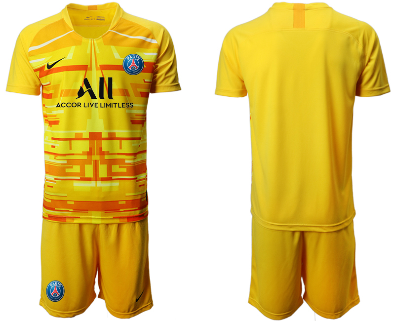 Men 2020-2021 club Paris St German yellow goalkeeper Soccer Jerseys->paris st german jersey->Soccer Club Jersey